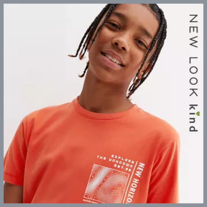 New look - Boys Orange New Horizons Logo T-Shirt £7.99